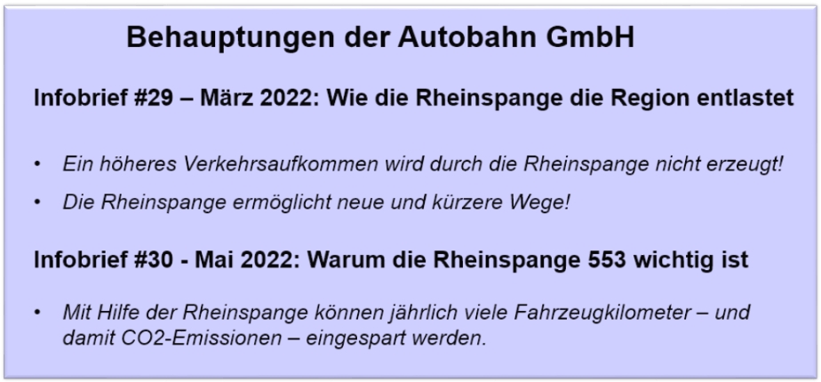 Behauptungen der Autobahn-GmbH