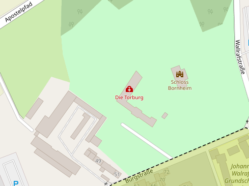 Feuerwehrzufahrt Burg Bornheim