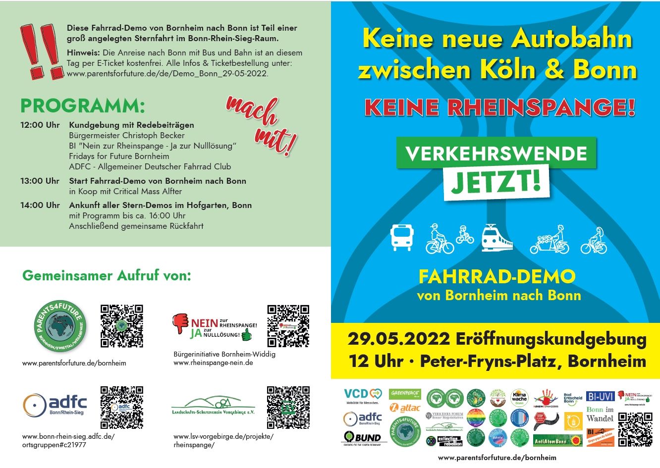 Keine Rheinspange - Demo zur Verkehrswende