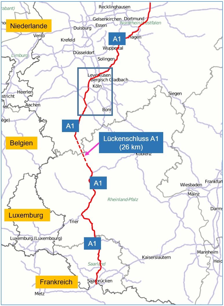 Der Köln-Bonner Raum im Nord-Süd-Verkehr